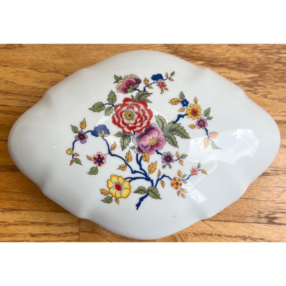 Limoges White Porcelain Jewelry Trinket Box Hand Painted Floral Collectible